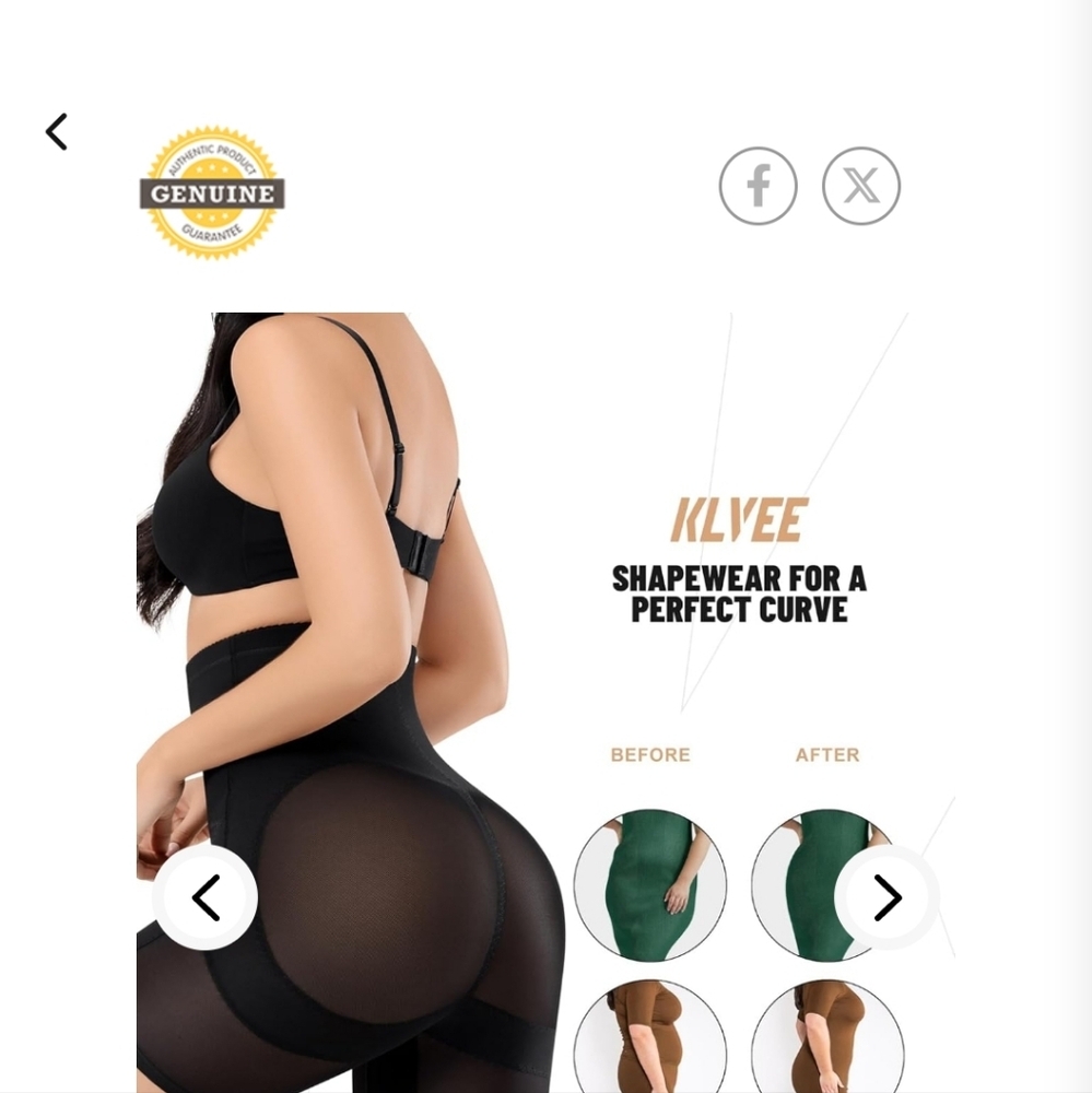 KLVEE Shapewear for Women Tummy Control, High Waisted Body Shaper Shorts  size M - Picture 7 of 8